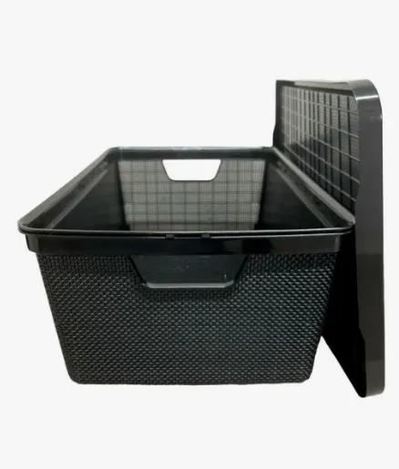 Cesto Organizador Preto com Tampa - 16L - Arqplast Jutta, foto 3