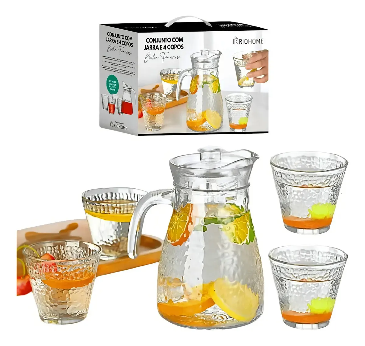Conjunto de Jarra e 4 Copos - 1050ml - Rio Home Trancoso, foto 4