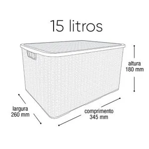 Cesto Organizador Preto - 15L - Arqplast Rattan, foto 4