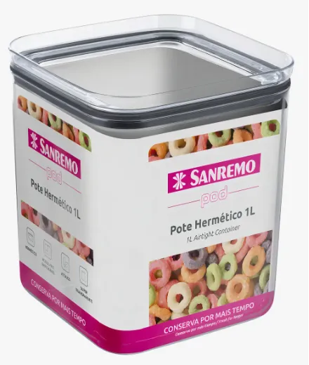 Pote Hermético Transparente - 1L - Sanremo, foto 2