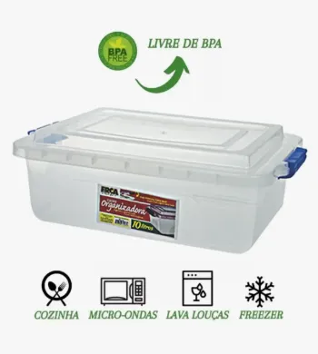 Caixa Organizadora Transparente - 10 Litros - Erca, foto 2