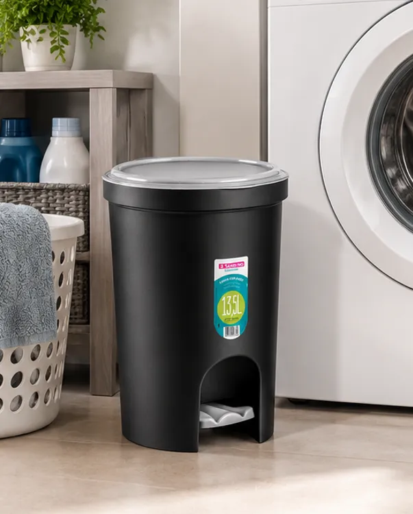 Lixeira Redonda de Plástico com Pedal 13,5 L Sanremo