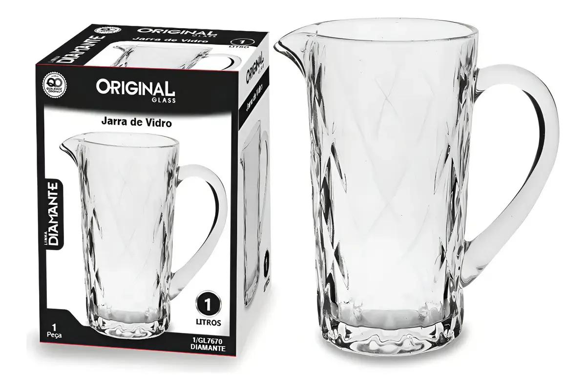 Jarra de Vidro - 1 litro - Original Diamante, foto 2