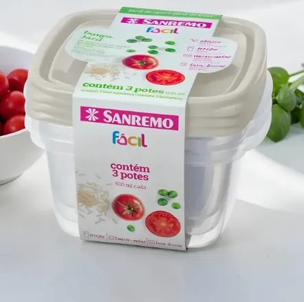 Conjunto de 3 Potes Plásticos - 800ml - Sanremo, foto 3