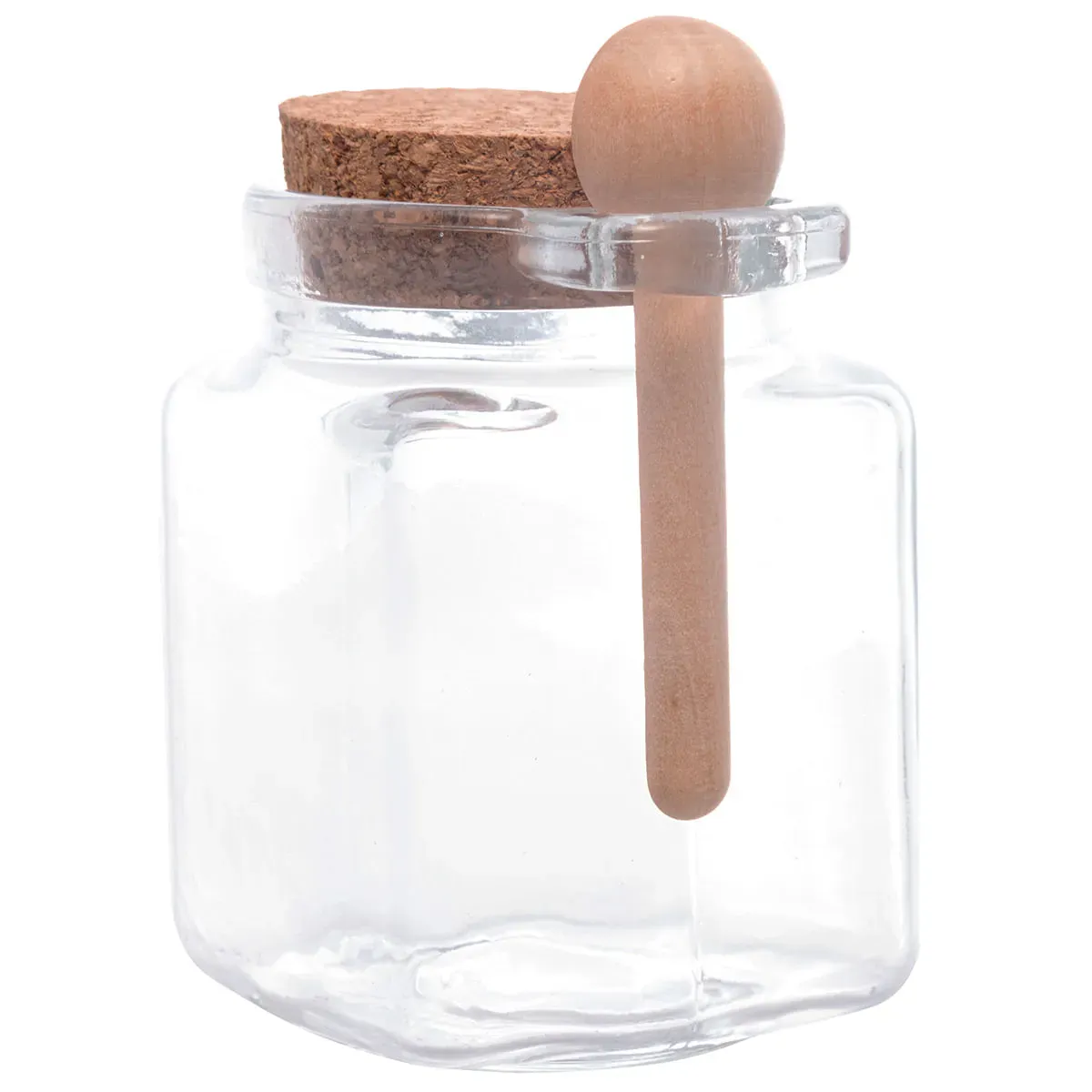 Pote de Vidro 250ml com Tampa de Cortiça e Colher Mini Dolce, foto 4