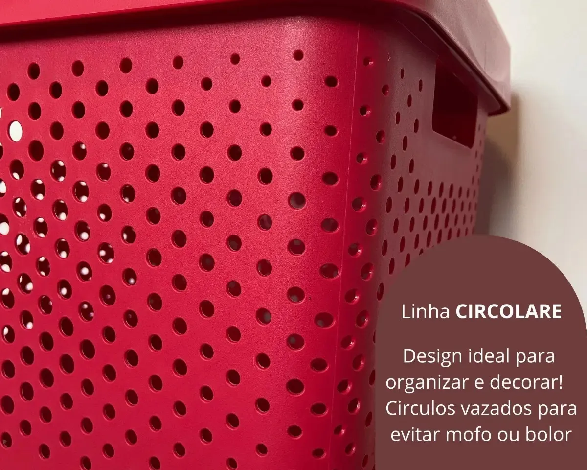 Caixa Organizadora Vermelha com alças - 4.5 L - Rainha, foto 2