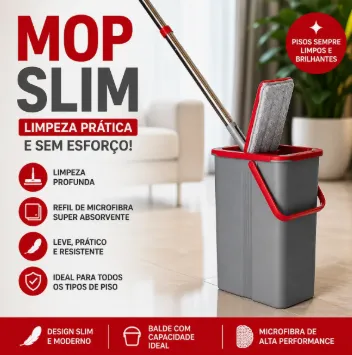 Mop Slim Lava e Seca com Balde - 5L - Paramount, foto 2