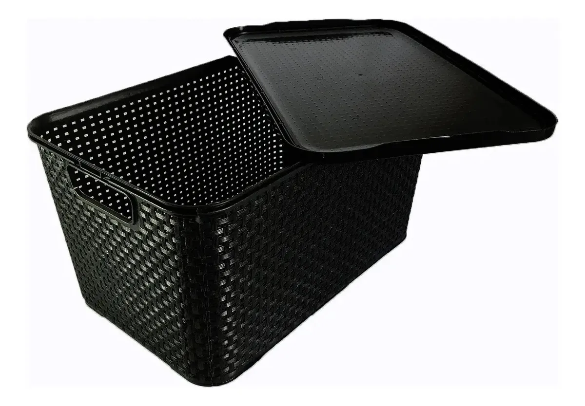 Cesto Organizador Preto - 15L - Arqplast Rattan, foto 5
