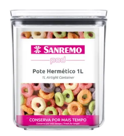 Pote Hermético Transparente - 1L - Sanremo, foto 4