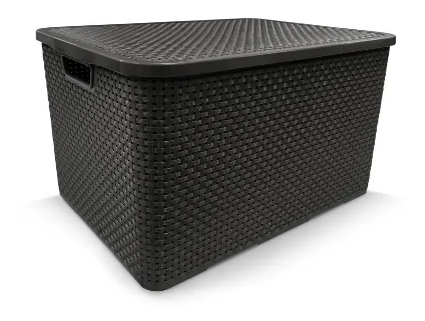 Cesto Organizador Preto - 15L - Arqplast Rattan, foto 3
