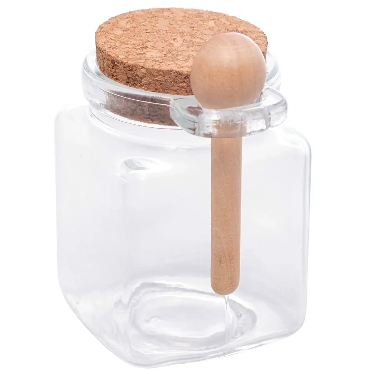 Pote de Vidro 250ml com Tampa de Cortiça e Colher Mini Dolce, foto 3