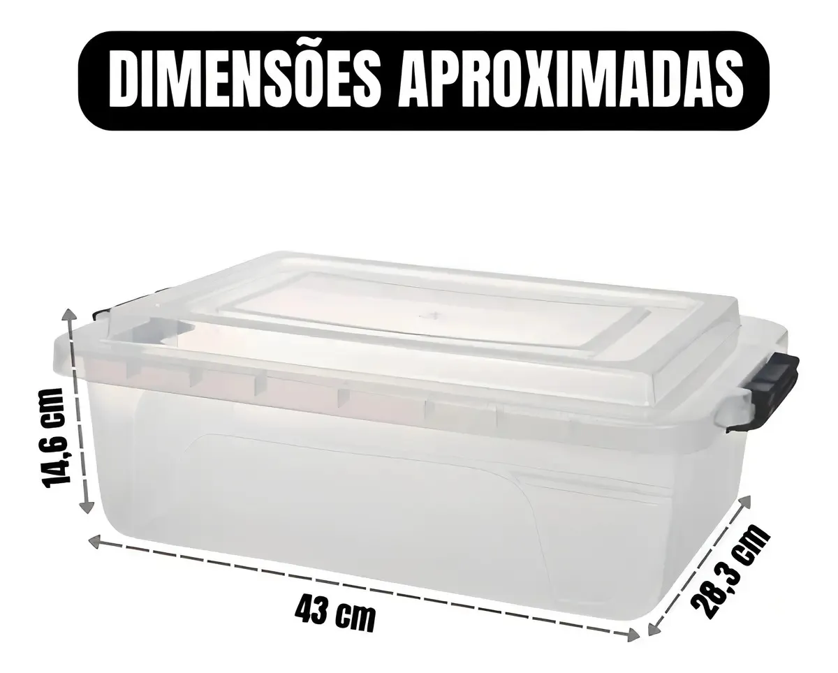 Caixa Organizadora Transparente - 10 Litros - Erca, foto 5