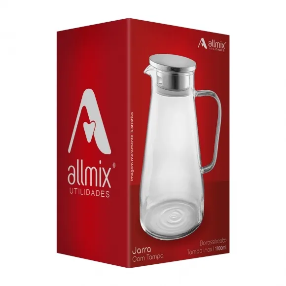 Jarra Borossilicato com Tampa - 1700 ml - Allmix, foto 5
