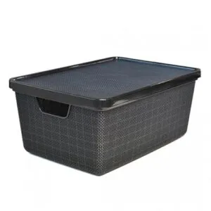 Cesto Organizador Preto com Tampa - 16L - Arqplast Jutta, foto 2